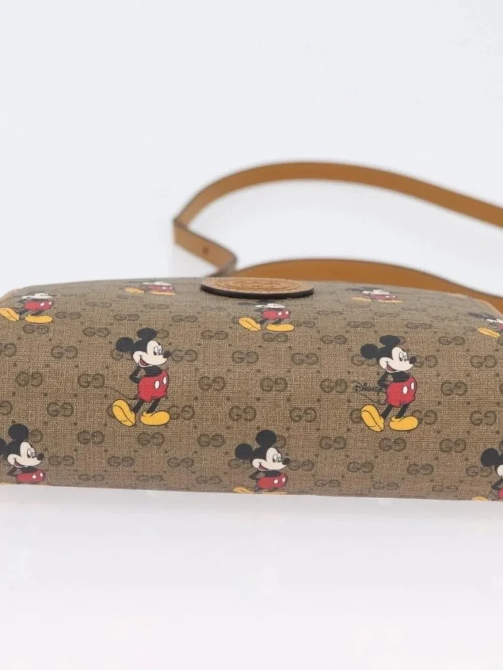 GUCCI Micro GG Supreme Disney Shoulder Bag PVC Beige Gold 602536 Auth 171854SAM